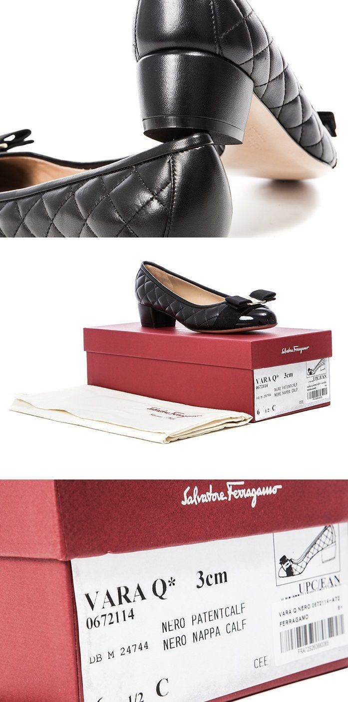 Ferragamo 17AW VARA 3CM キルティングレザーパンプス Ferragamo 17AW VARA 3CM キルティングレザーパンプス