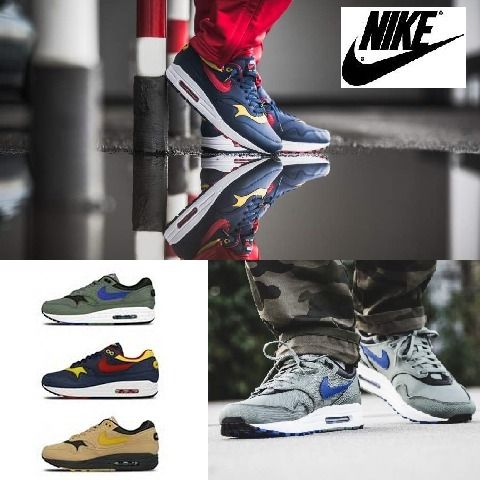 新作 Nike Air Max 1 Premium 3色 ネイビー グレー ゴールド (Nike ...