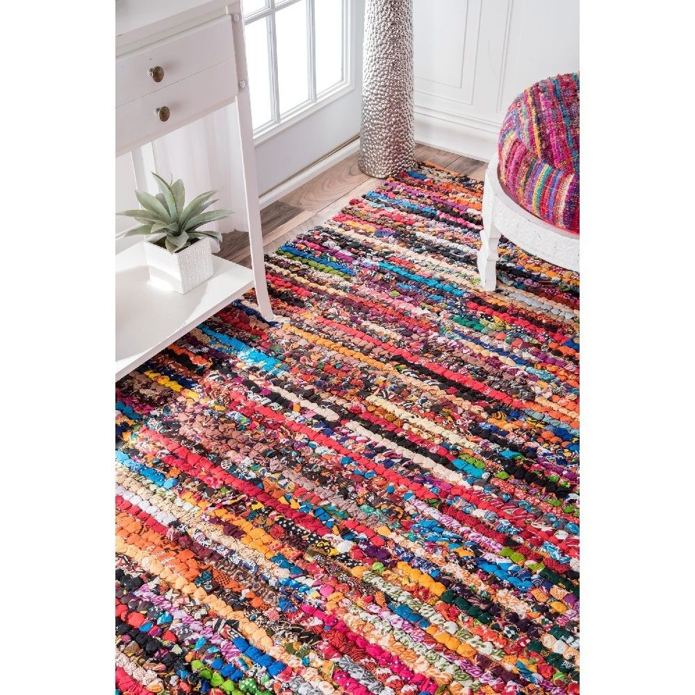 選べるサイズボヘミアンコットンマルチラグ122×183cm(4' x 6') (ラグ 選べるサイズボヘミアンコットンマルチラグ122×183cm(4' x 6') (ラグ