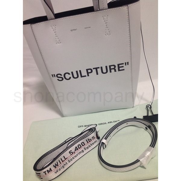 OFF WHITE SCULPTUREトートバッグ ホワイトレザー