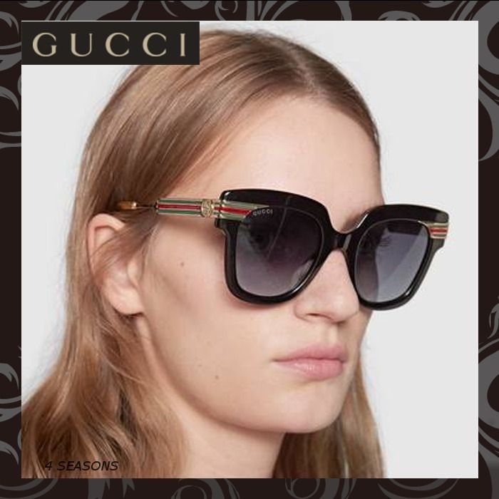 売切必至☆Gucci スクエアフレーム アセテート サングラス (GUCCI