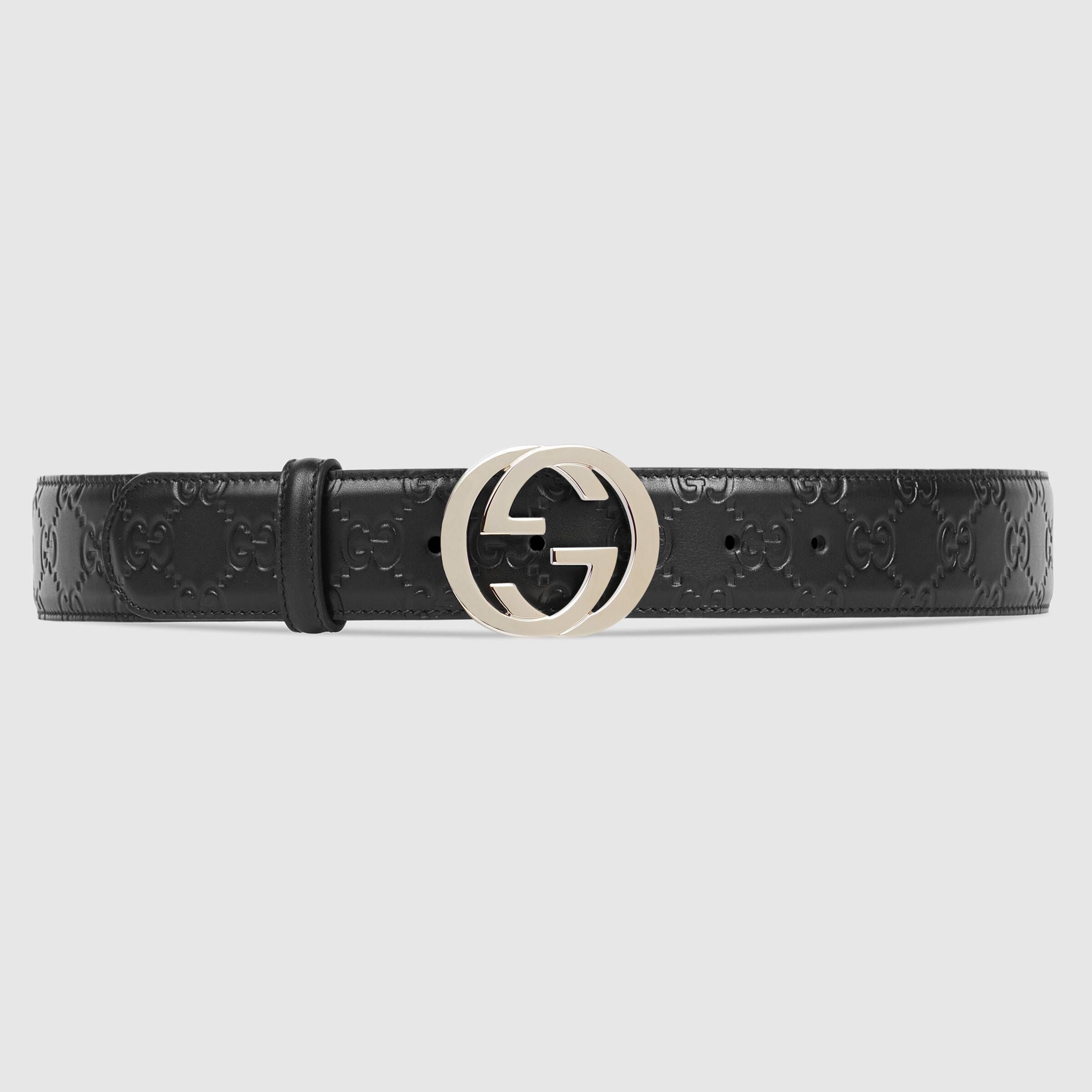 愛用 GUCCI ベルト レザー シグネチャー 革ベルト グッチ - ベルト
