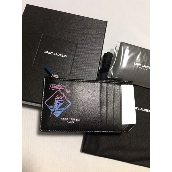 即発送】新作◇Saint Laurent◇Fragments カードホルダー 黒 (Saint