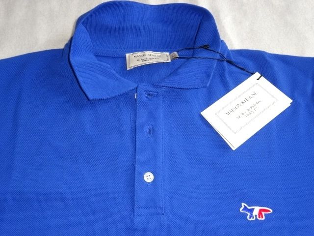 即発 MAISON KITSUNE ポロシャツ S ブルー 半袖 TRICOLOR Polo