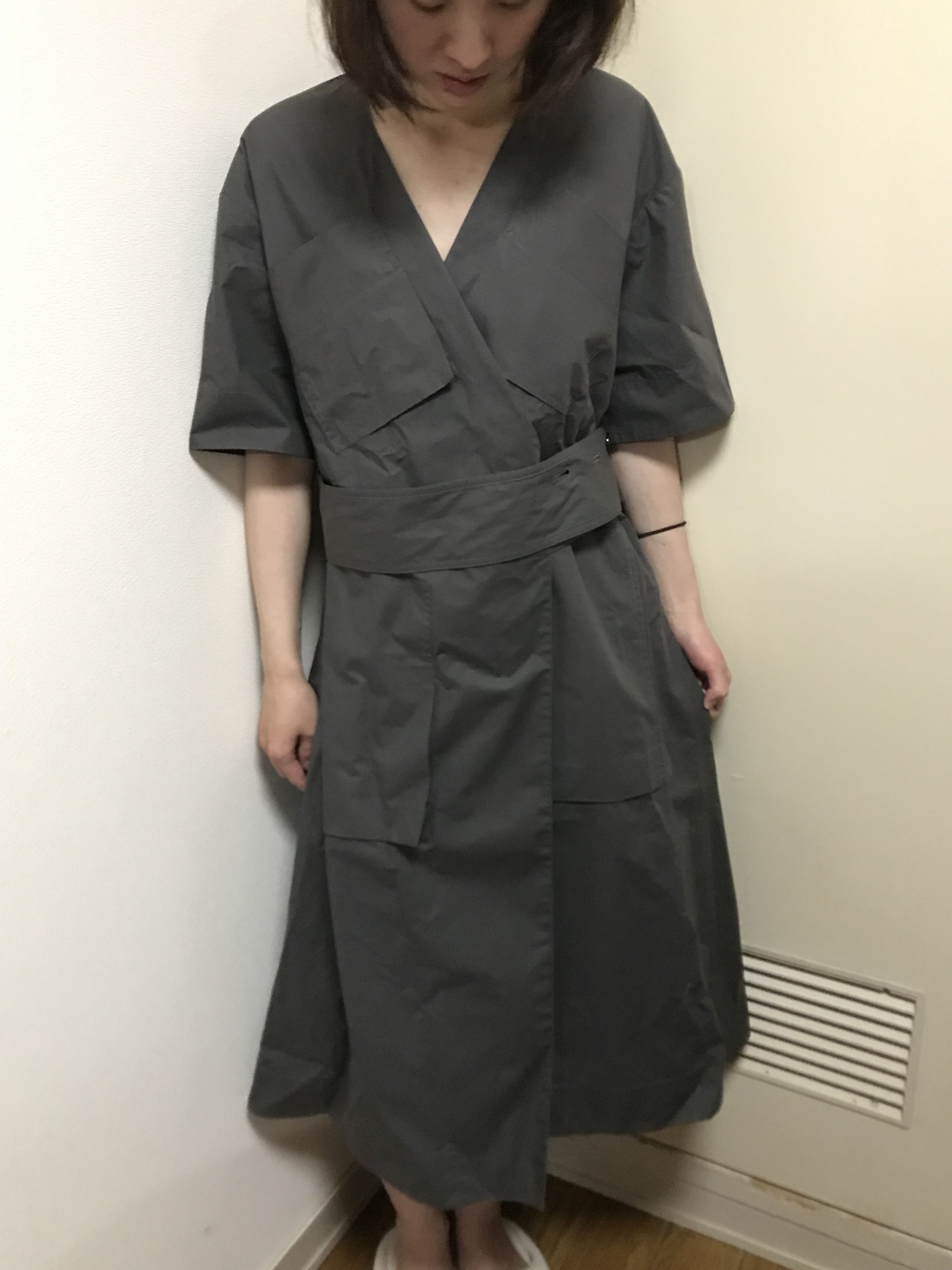 SALE 関税・送料込 CELINE 2018SS コットンファイユラップドレス ...