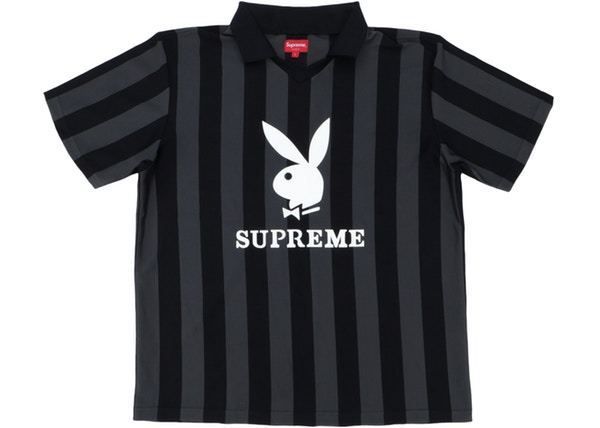 黒 m supreme playboy soccer jersey