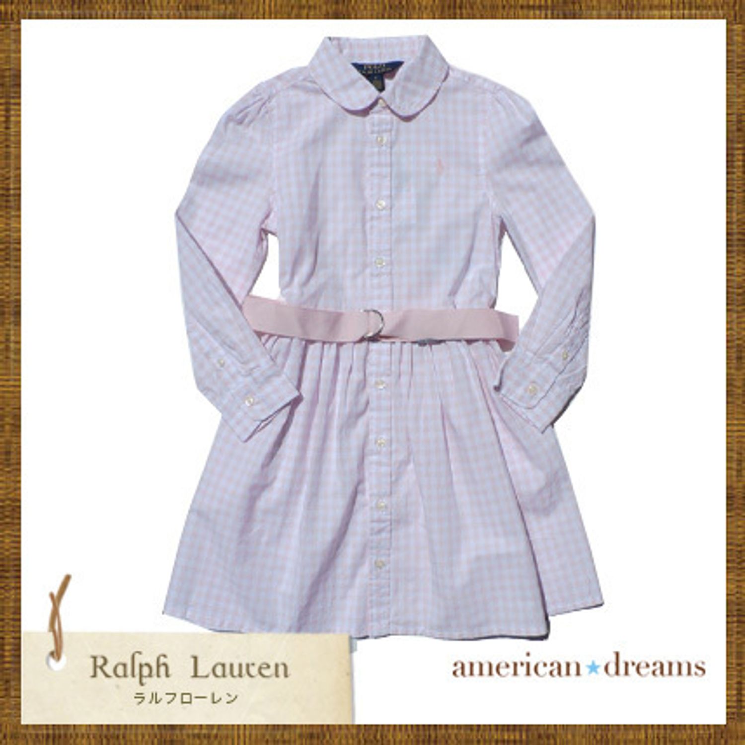 Sale ラルフローレン ギンガムチェック柄 ベルト付きワンピース Ralph Lauren キッズワンピース オールインワン Buyma