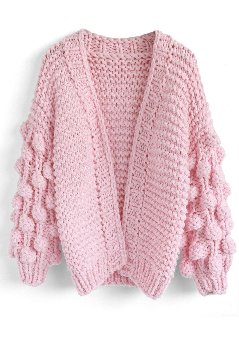 CHICWISH(シックウィッシュ)|袖ポンポンニットカーディガン (Chicwish CHICWISH(シックウィッシュ)|袖ポンポンニットカーディガン (Chicwish