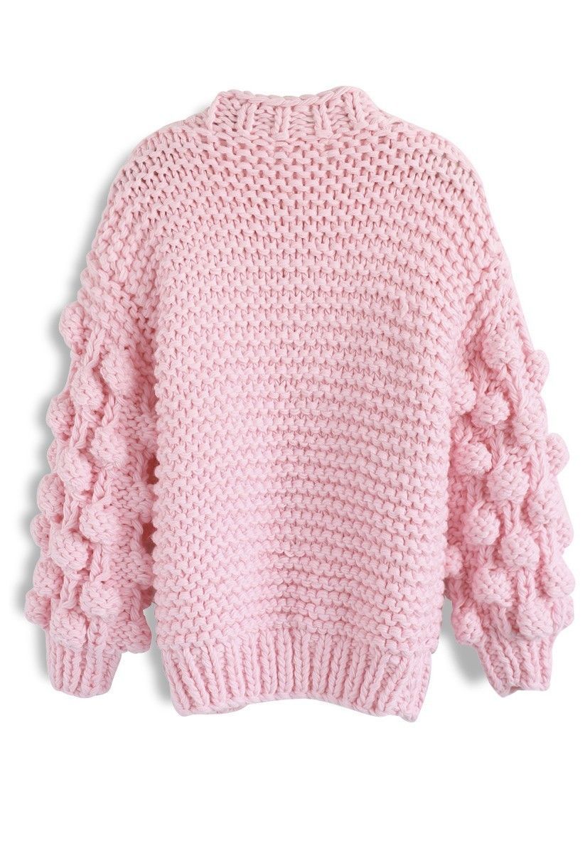 CHICWISH(シックウィッシュ)|袖ポンポンニットカーディガン (Chicwish CHICWISH(シックウィッシュ)|袖ポンポンニットカーディガン (Chicwish