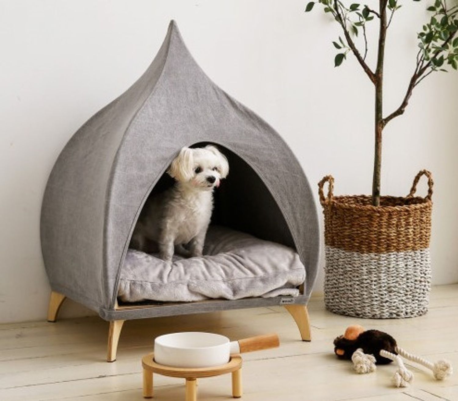 韓国発 抗菌 犬 猫用木製ハウス脚付 3color Woo D Lab ペットハウス ケージ Buyma