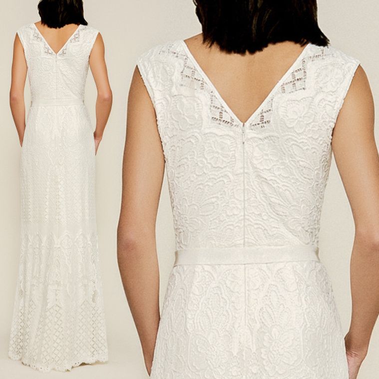 セール☆TADASHI SHOJI・ダブルVネックフローラルレースドレス ...