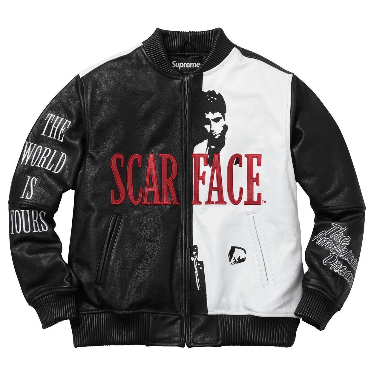 FW17 Supreme Scarface Eembroidered Leather Jacket (Supreme/レザー