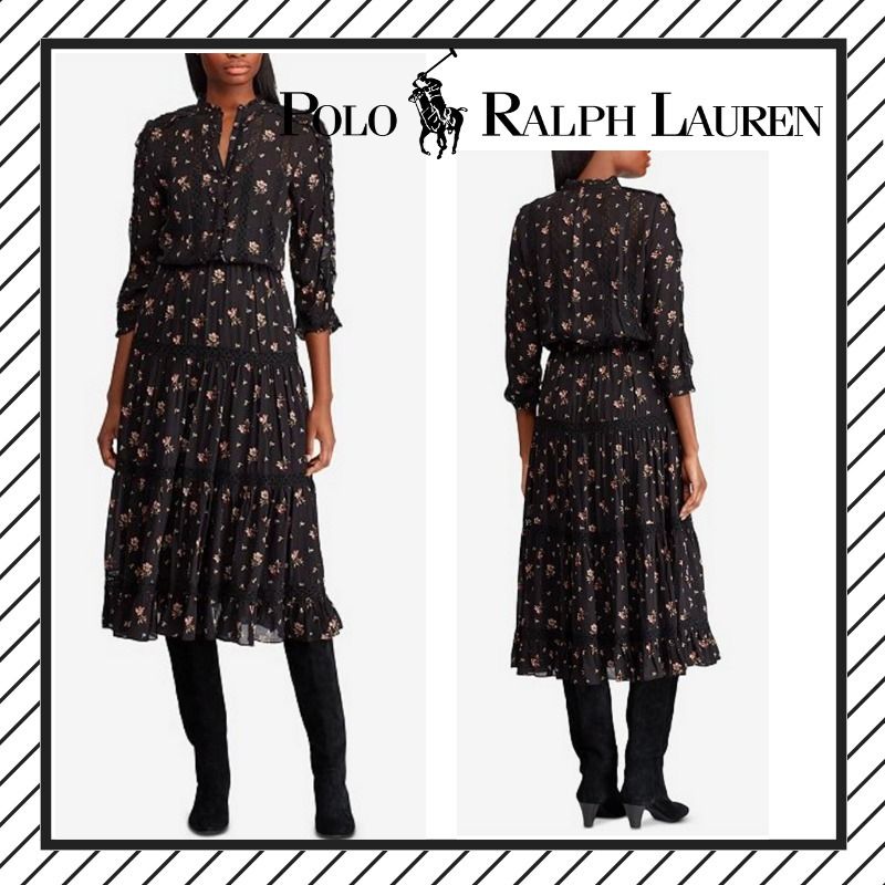NEW★POLO Ralph Lauren★花柄シアードFit&Flareワンピース NEW★POLO Ralph Lauren★花柄シアードFit&Flareワンピース