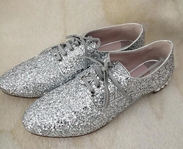 MIUMIU ビジューエナメル　シューズ　ローファー　37 レースアップ MIU MIU - 美品 ミュウミュウ miumiu シューズ レースアップ