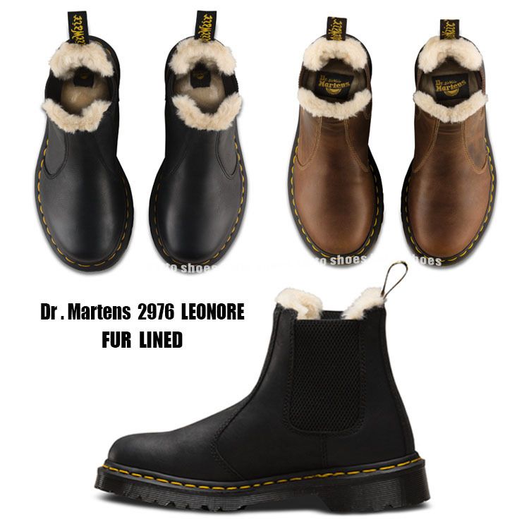 Dr Martens☆2976 LEONORE チェルシーブーツ☆ファー☆もこもこ (Dr ...