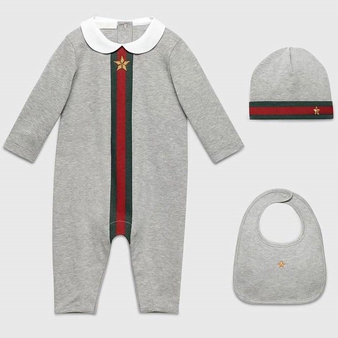 【海外発送込】Gucciロンパース&帽子&スタイセット グッチ