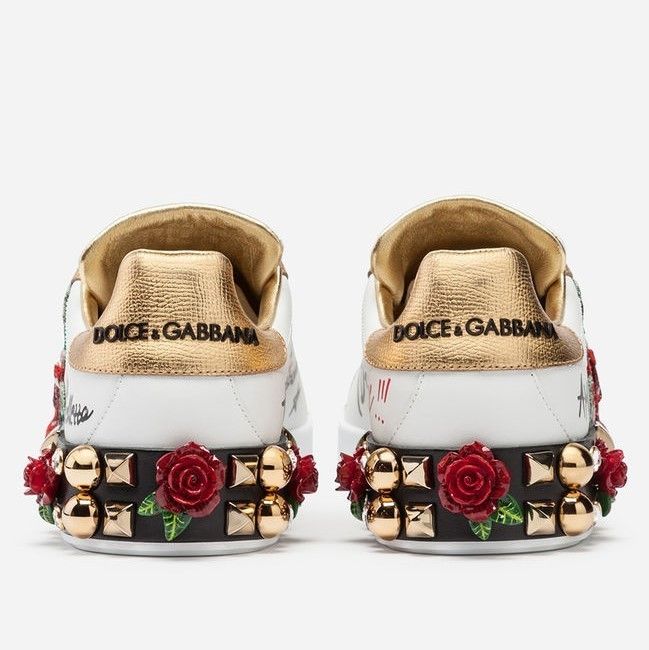 DOLCE&GABBANA ドルガバ 19SS 薔薇モチーフ PORTOFINOスニーカー DOLCE&GABBANA ドルガバ 19SS 薔薇モチーフ PORTOFINOスニーカー
