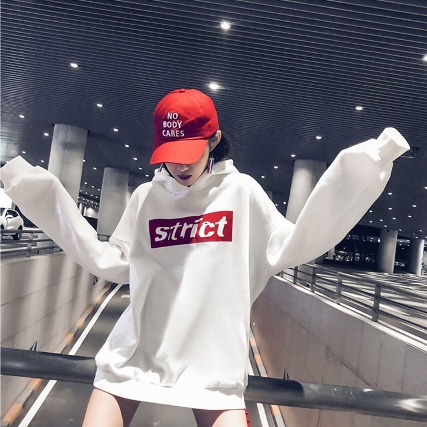ストリート系 レディース パーカー ロゴ 全３色 韓国版 パーカー フーディ Buyma