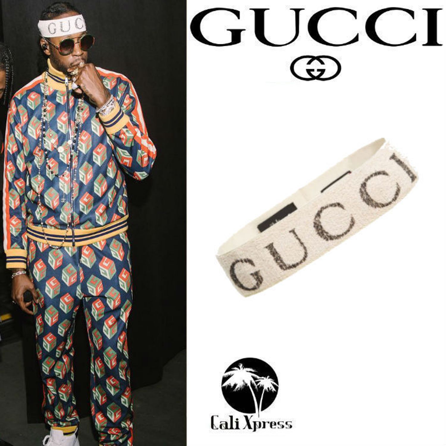 新作 大人気 Gucci ロゴ プリント ヘアバンド Gucci キャップ Buyma