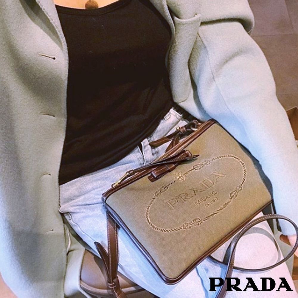 【人気商品!】 PRADA バッグ ジャガード ショルダー プラダ - ショルダーバッグ