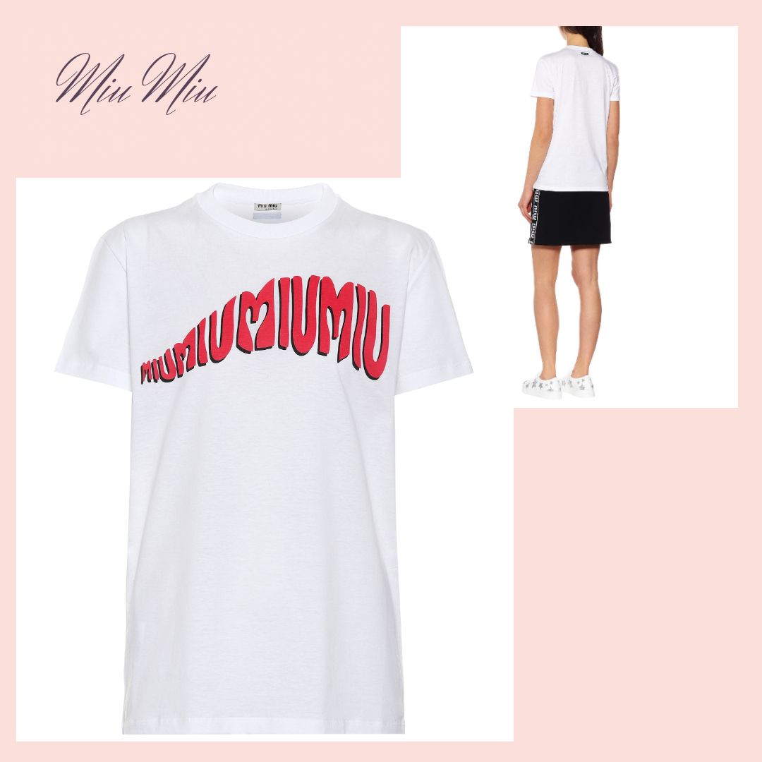 ☆MIU MIU☆ サイケデザインロゴ・コットンTシャツ♪ (MiuMiu/Tシャツ ☆MIU MIU☆ サイケデザインロゴ・コットンTシャツ♪ (MiuMiu/Tシャツ