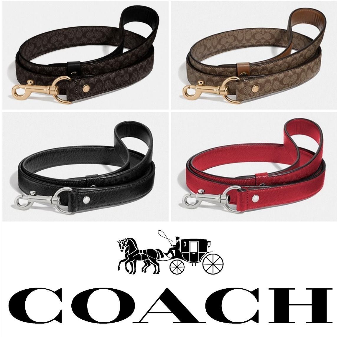 超可爱の 新品・未使用・COACH コーチ・首輪とリードセット 犬の首輪