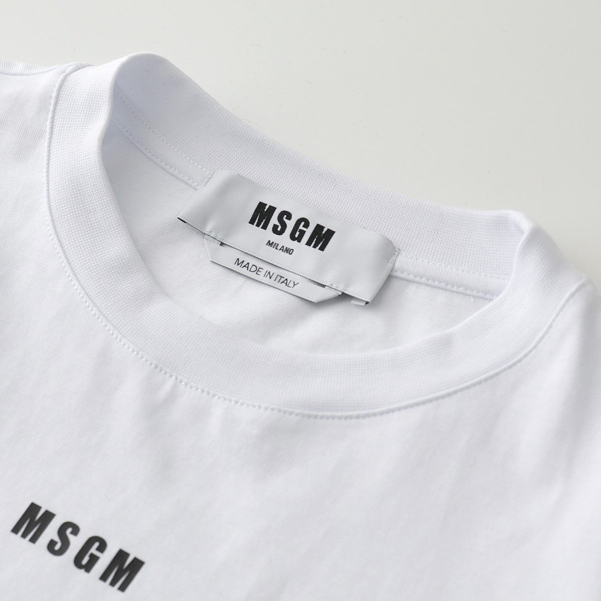 MSGM MDM100 半袖 Tシャツ カットソー 丸首 ちびロゴ (MSGM/Tシャツ MSGM MDM100 半袖 Tシャツ カットソー 丸首 ちびロゴ (MSGM/Tシャツ