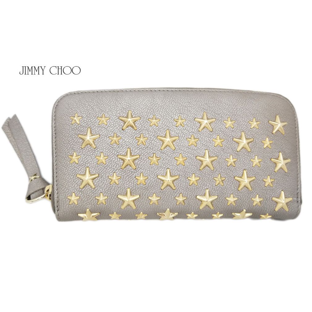 ジミーチュウJIMMY CHOO星スタッズFILIPA長財布メタルグレー (Jimmy ...