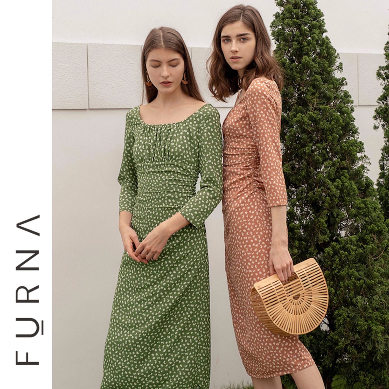 レトロ ワンピース ロング ハイウエスト 上品 袖あり インポート ワンピース Buyma