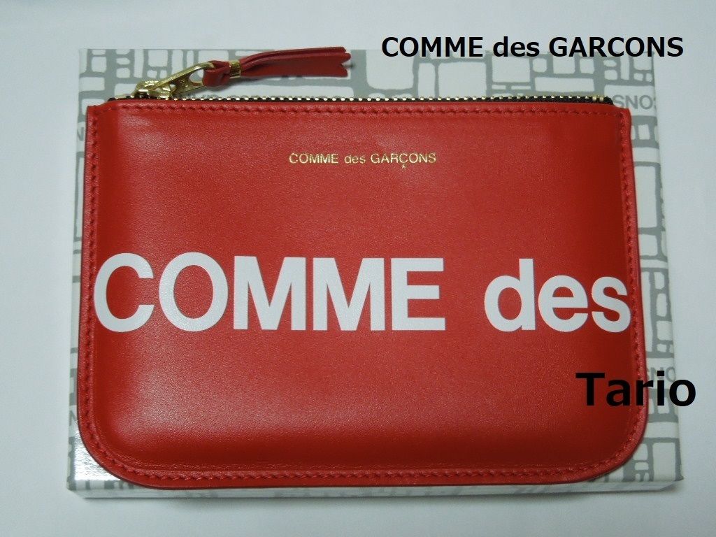 送料込!COMME des GARCONS ポーチ S 小 本革 HUGE LOGO レッド (COMME 送料込!COMME des GARCONS ポーチ S 小 本革 HUGE LOGO レッド (COMME