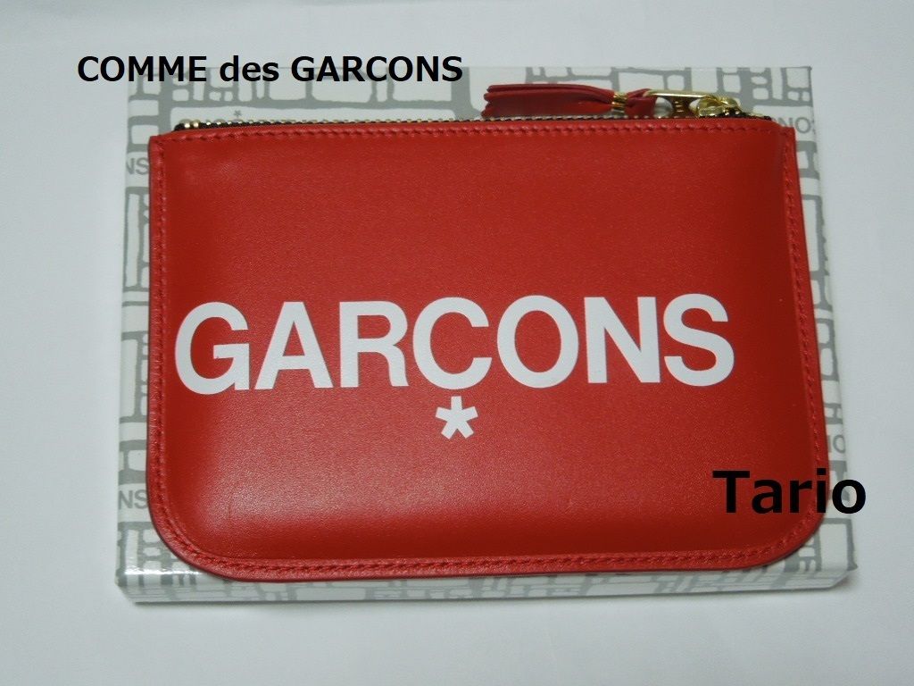 送料込!COMME des GARCONS ポーチ S 小 本革 HUGE LOGO レッド (COMME 送料込!COMME des GARCONS ポーチ S 小 本革 HUGE LOGO レッド (COMME
