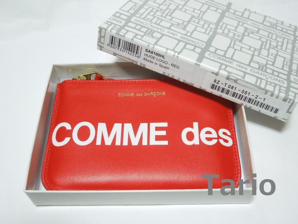 送料込!COMME des GARCONS ポーチ S 小 本革 HUGE LOGO レッド (COMME 送料込!COMME des GARCONS ポーチ S 小 本革 HUGE LOGO レッド (COMME