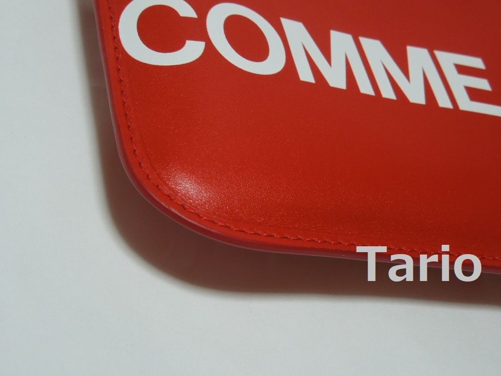 送料込!COMME des GARCONS ポーチ S 小 本革 HUGE LOGO レッド (COMME 送料込!COMME des GARCONS ポーチ S 小 本革 HUGE LOGO レッド (COMME