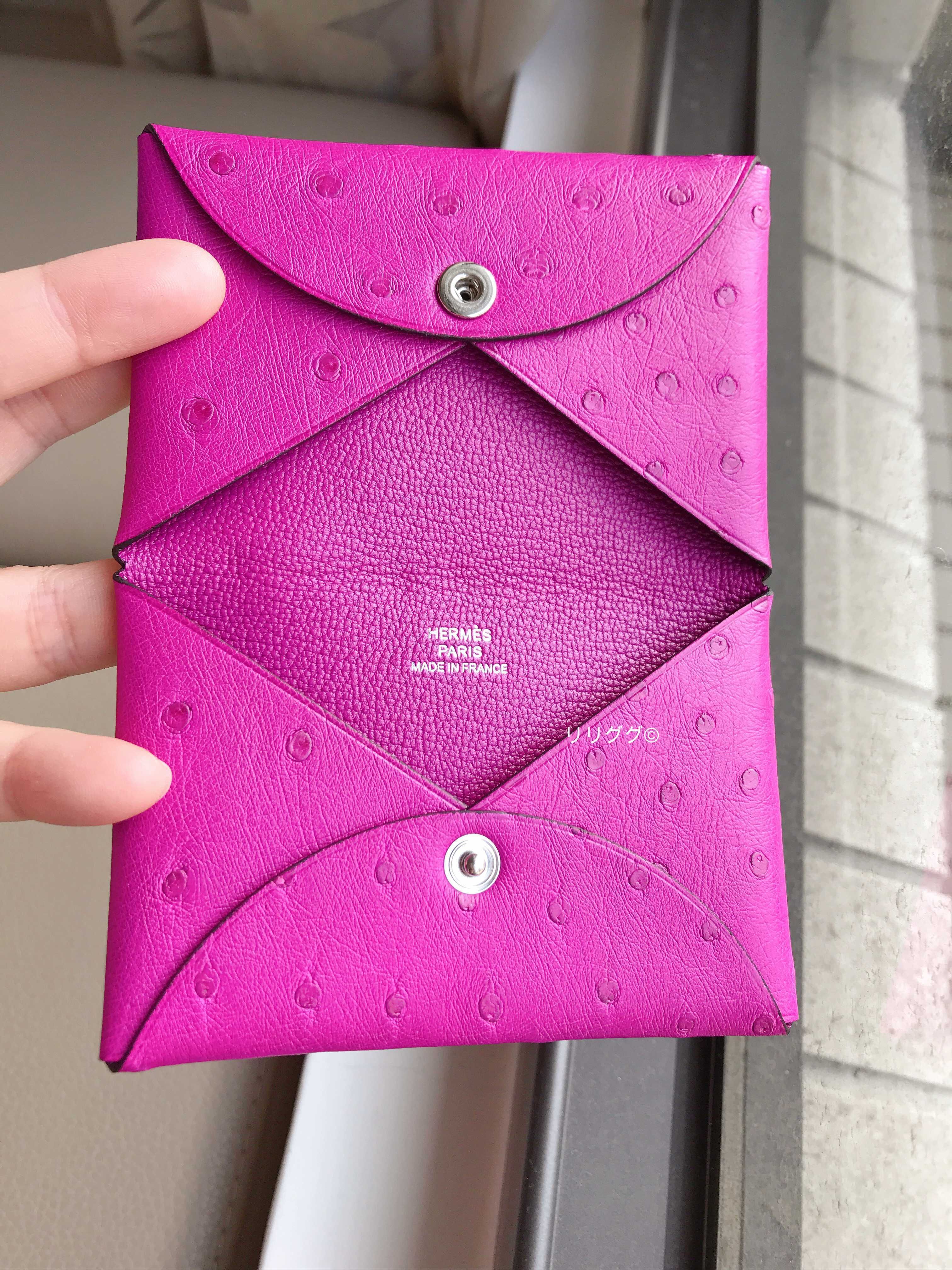 エルメス)カルヴィ☆オーストリッチ☆カードケース (HERMES/カード