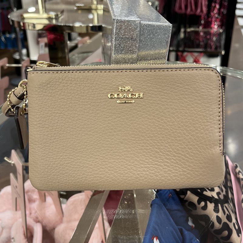 即発 アウトレット COACH ポーチ ダブルジップ 財布 F87591 革 (Coach