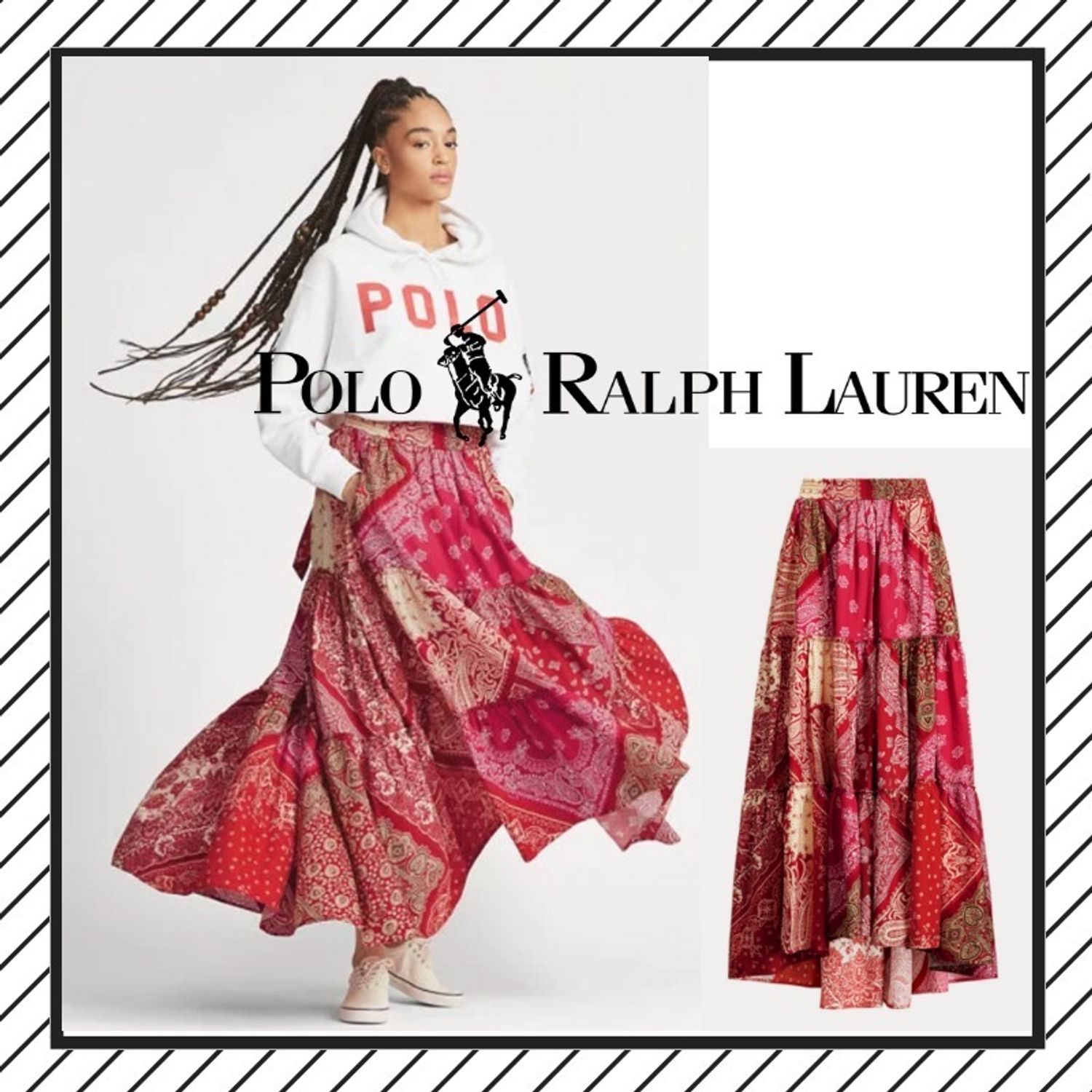 完売直前 Poloラルフローレン ペイズリー マキシ丈スカート Polo Ralph Lauren スカート Buyma