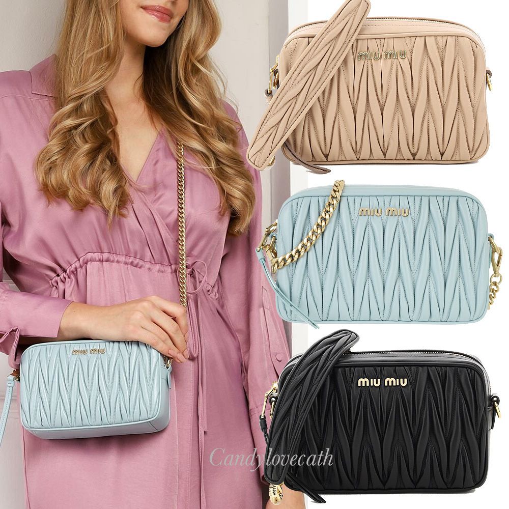海外最新 miumiu ショルダーバッグ ピンク マトラッセ マテラッセ - ショルダーバッグ