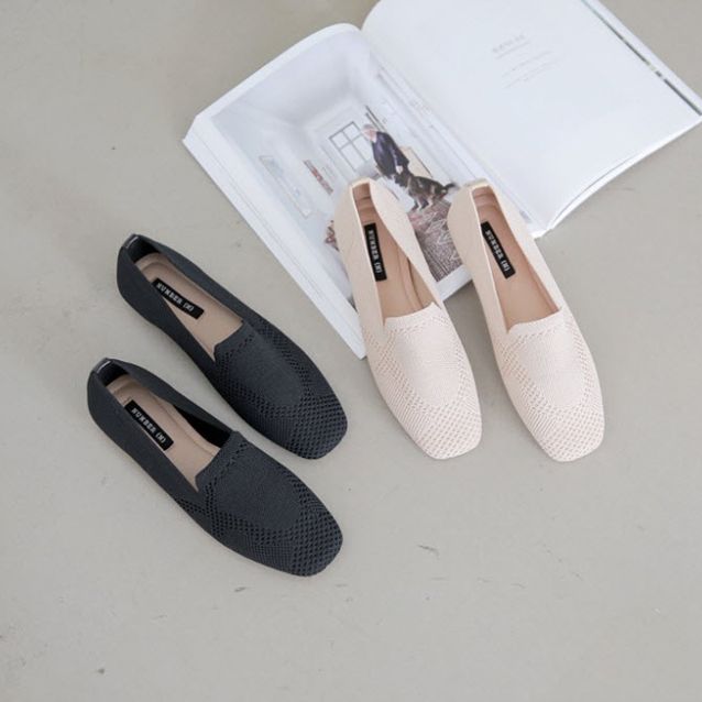 ☆NEW【日本未入荷】ニット フラットシューズ 2色 (フラット
