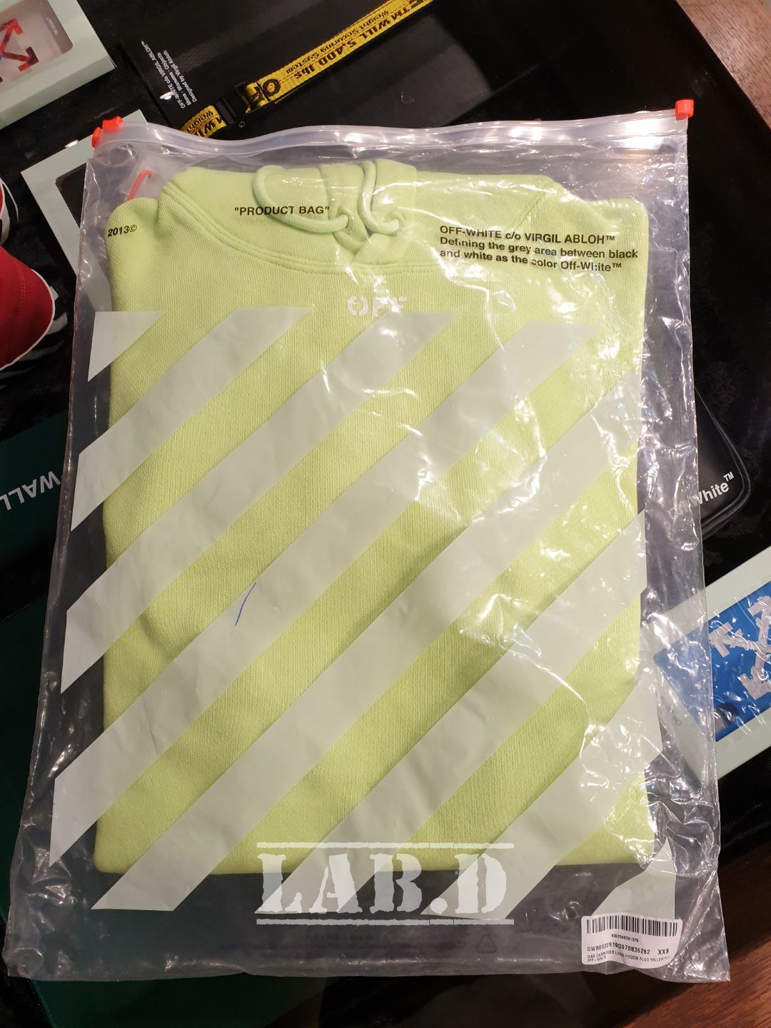 OFF-WHITE // DIAG ARROWS HOODIE アロー フーディ 蛍光 黄色 (Off OFF-WHITE // DIAG ARROWS HOODIE アロー フーディ 蛍光 黄色 (Off