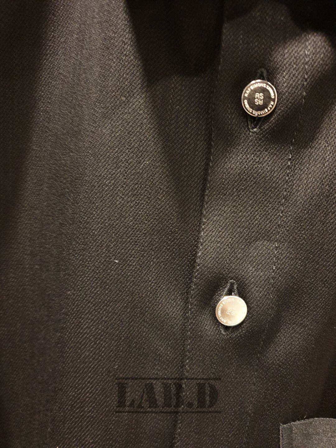 RAF SIMONS = CARRY OVER DENIM SHIRT テープ デニムシャツ 黒 (RAF RAF SIMONS = CARRY OVER DENIM SHIRT テープ デニムシャツ 黒 (RAF