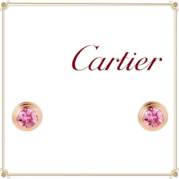 関送込☆Cartierカルティエ☆大人気 18K&ピンクサファイアピアス ...