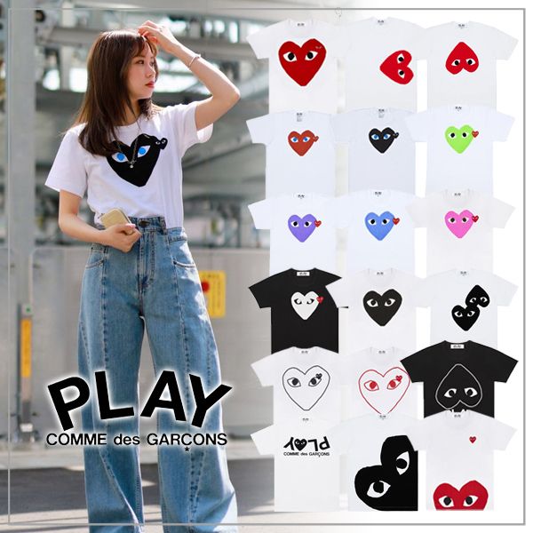 お礼や感謝伝えるプチギフト 送料無料】COMME des (COMME TEE ハートロゴ レディース GARCONS トップス