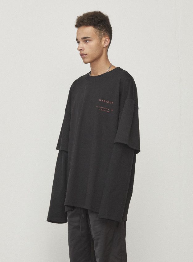 ☆D.PRIQUE☆ BTS着用 OVERSIZED LAYERED T-SHIRT BLACK (DPRIQUE/T ☆D.PRIQUE☆ BTS着用 OVERSIZED LAYERED T-SHIRT BLACK (DPRIQUE/T