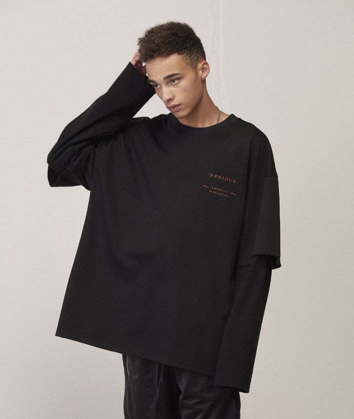 ☆D.PRIQUE☆ BTS着用 OVERSIZED LAYERED T-SHIRT BLACK (DPRIQUE/T ☆D.PRIQUE☆ BTS着用 OVERSIZED LAYERED T-SHIRT BLACK (DPRIQUE/T