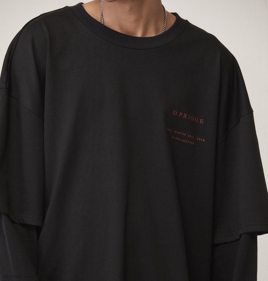☆D.PRIQUE☆ BTS着用 OVERSIZED LAYERED T-SHIRT BLACK (DPRIQUE/T ☆D.PRIQUE☆ BTS着用 OVERSIZED LAYERED T-SHIRT BLACK (DPRIQUE/T