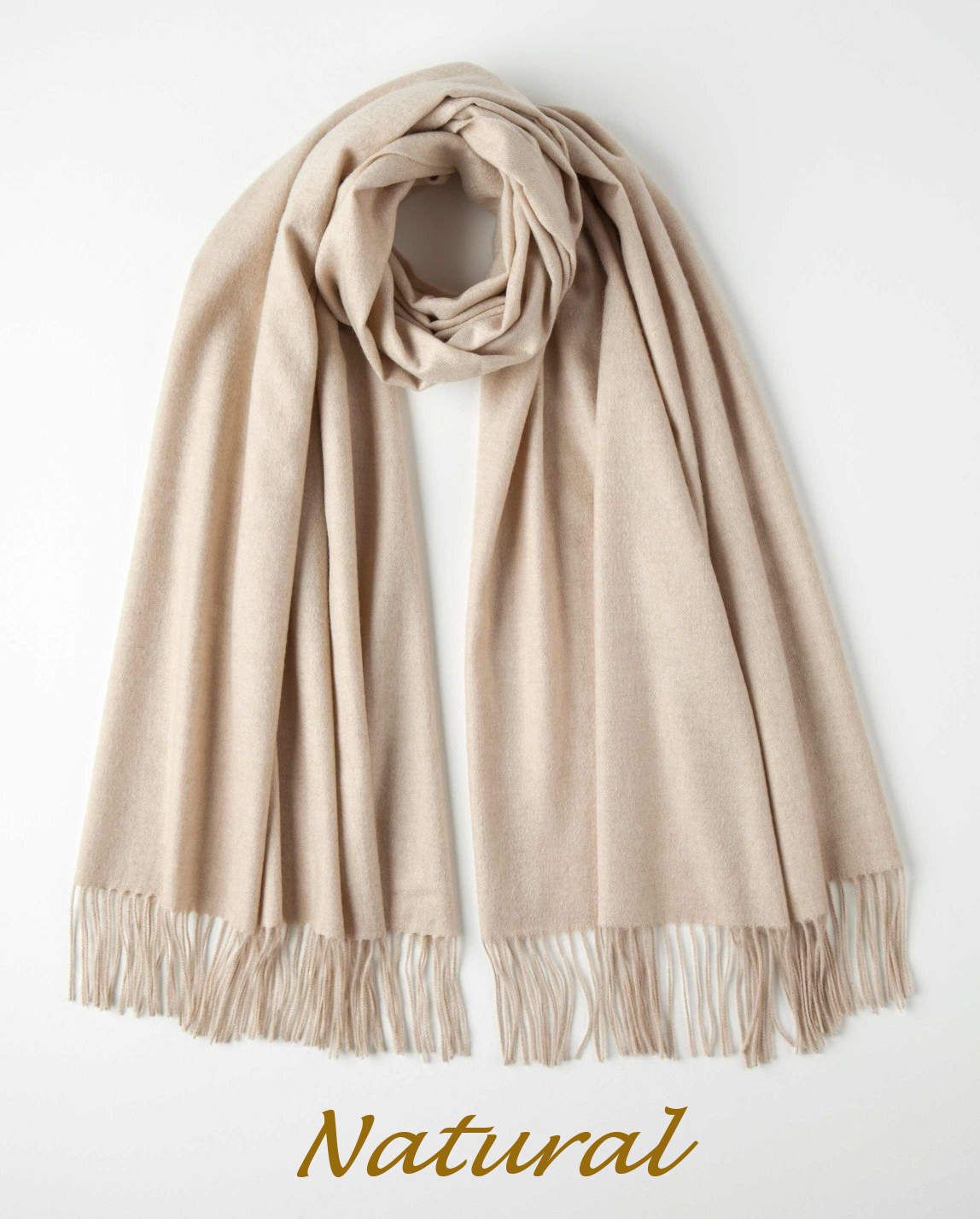 ジョンストンズ Natural Undyed カシミア大判ストール☆国内発送