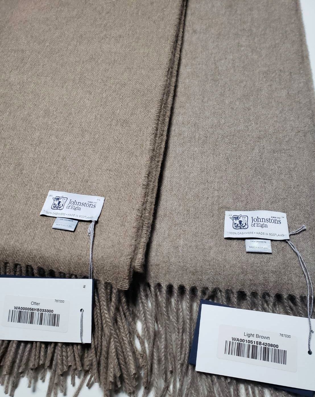 ジョンストンズ Natural Undyed カシミア大判ストール☆国内発送