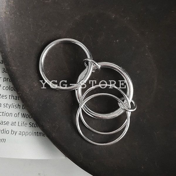 YGG☆新品 4連 リング 指輪 リンク シルバー925 多重 2サイズ