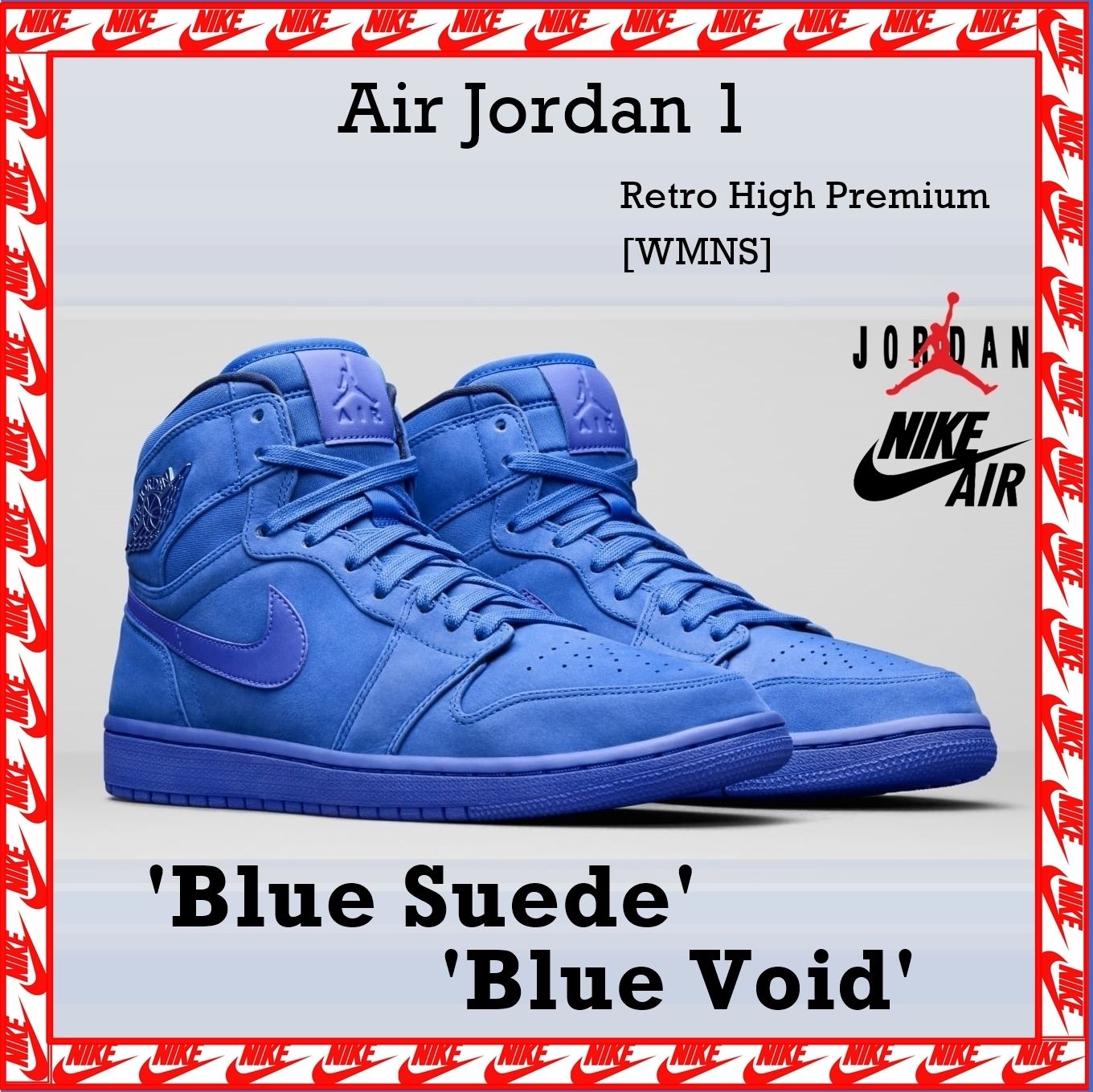 NIKE Air Jordan 1 Retro High Premium 'Blue Suede' Blue Void