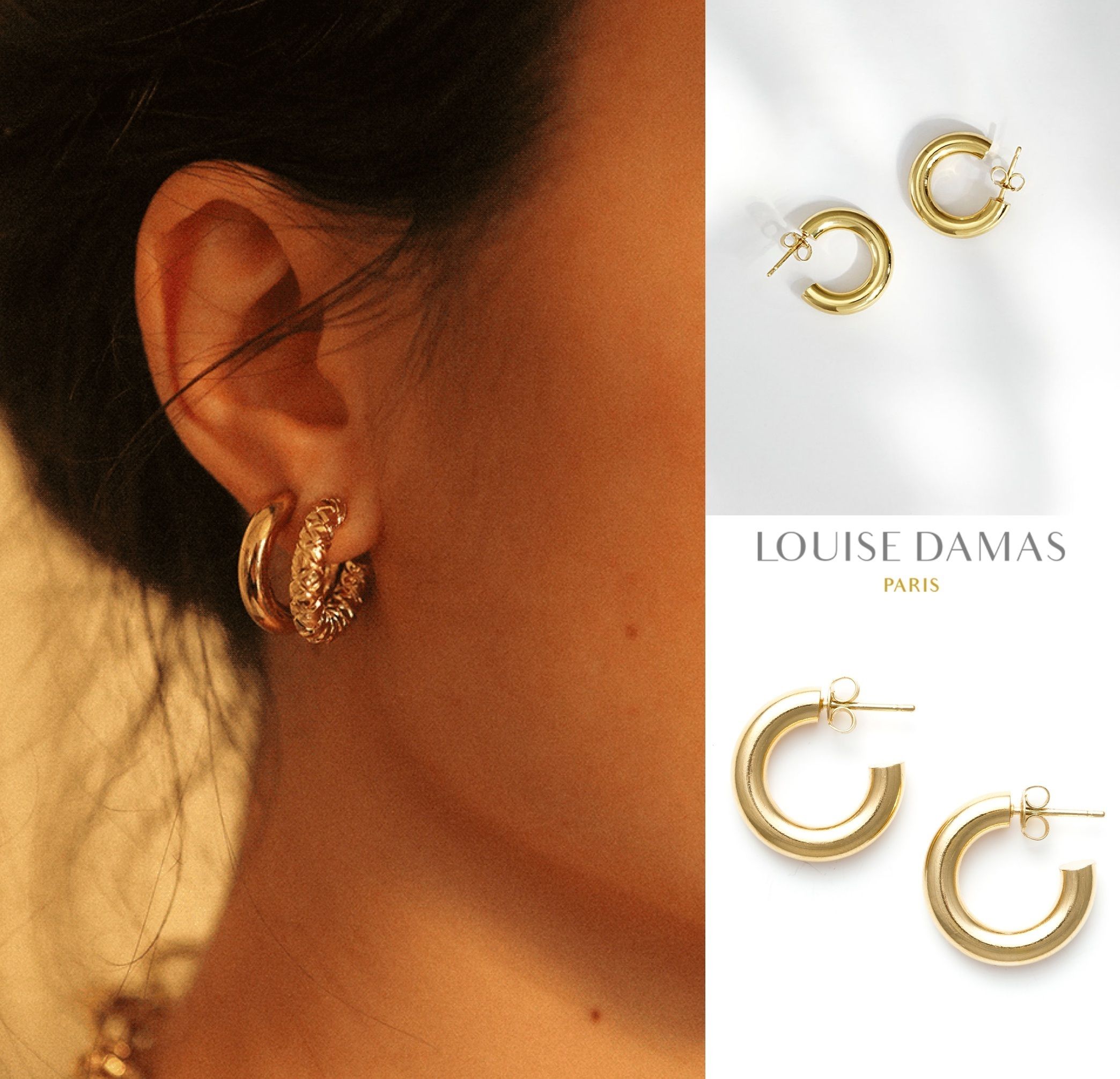 ★パリ発 Louise Damas★ Charlotte クレオール 刻印 小 ピアス ☆パリ発 Louise Damas☆ Charlotte クレオール 刻印 小 ピアス
